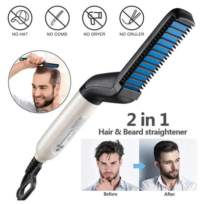 Electric Hair Straightener Brush,Men